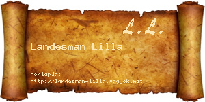 Landesman Lilla névjegykártya